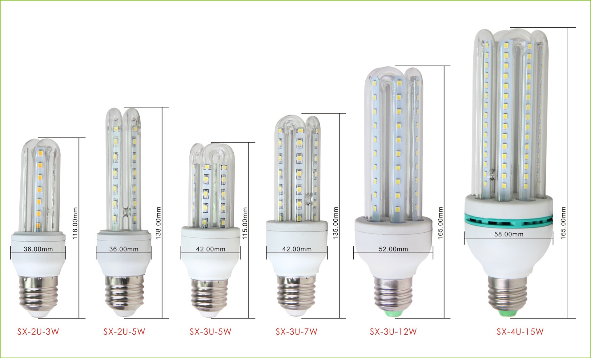 【厂家热销产品3U 12W 高亮LED节能灯 玉米