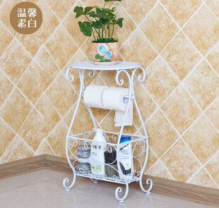铁艺浴室置物架 卫生间置物架落地 厕所层架 洗手间纸巾架