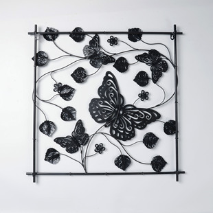 欣园 欧式创意壁挂式金属工艺品 蝴蝶树叶客厅卧室家居装饰品定制
