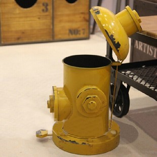 新款消防栓垃圾桶创意时尚可爱性复古做旧脚踏式 铁艺铁皮垃圾桶