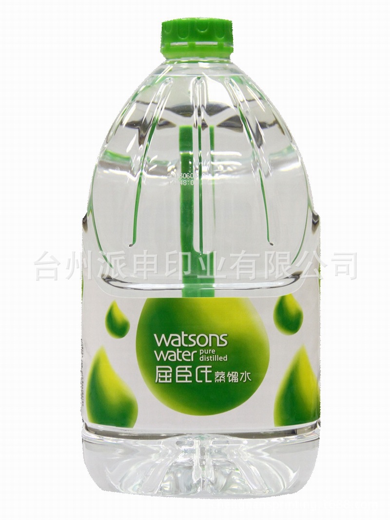 【定做 屈臣氏蒸馏水4.5L瓶装贴标 卷筒不干胶
