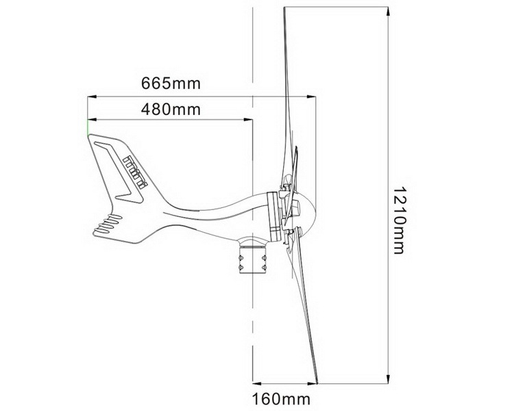 MINI风力发电机尺寸图