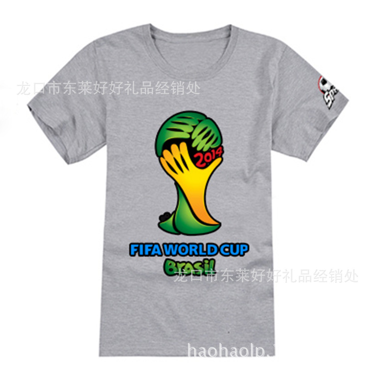 【2014年巴西世界杯球迷足球男女短袖t恤 大力