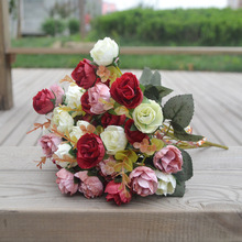 Mô phỏng hoa Châu Âu mùa thu kim cương hoa hồng trang trí hoa ảnh nhiếp ảnh đạo cụ nhà sản xuất bán buôn tại chỗ dài hạn Nhà máy mô phỏng