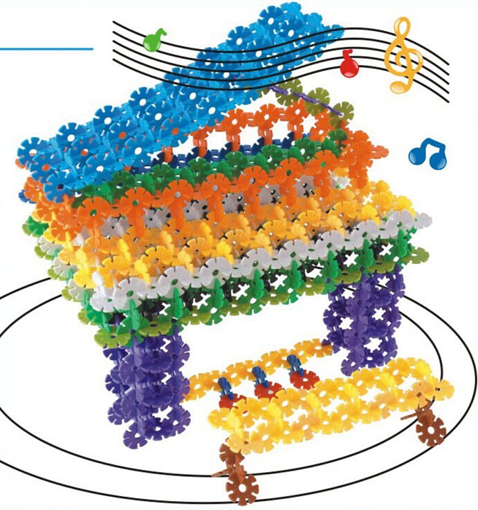 雪花片积木儿童益智玩具幼儿园塑料拼插插片大号加厚700片批发