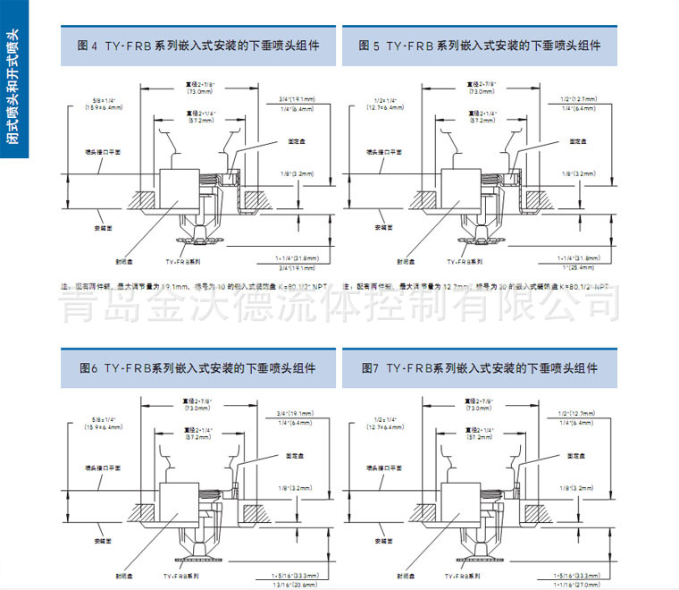 快速响应玻璃球喷头直立型 k80 dn15 93℃ tyco 泰科消防喷淋头