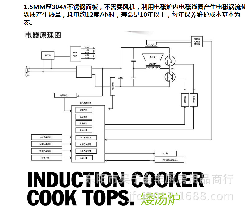 专业经销 hy4-1-3612电磁低汤炉 12kw低价台式商用电磁炉