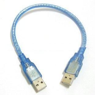 【加粗屏蔽 30CM USB公对公蓝色 双头