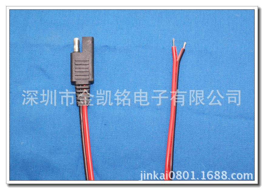 【黑线电池板充电线SAE连接线2468红太阳270克cvc小毛圈图片