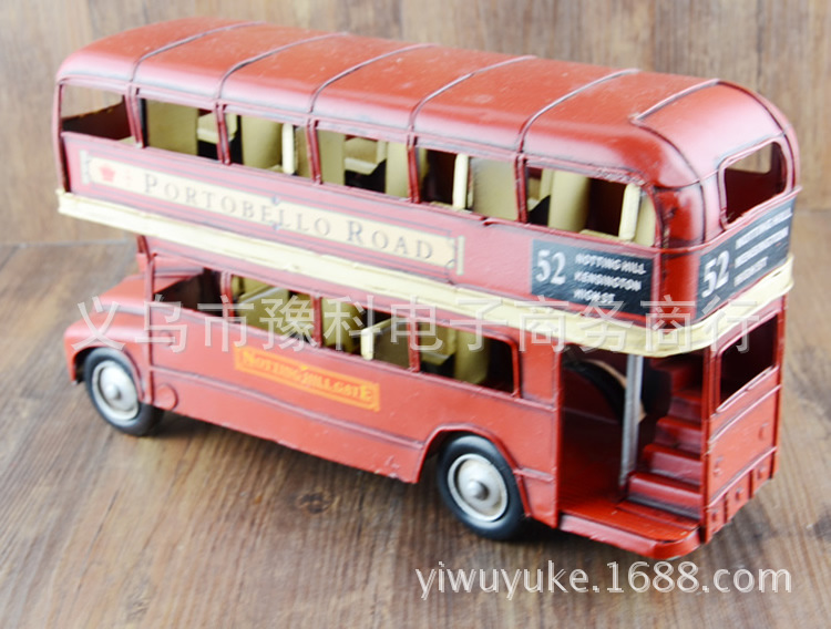 现货供应双层巴士模型 精致铁艺巴士 伦敦巴士