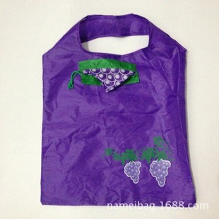 厂家直销水果购物袋 葡萄蓝莓折叠购物袋 涤纶环保背心购物袋定制
