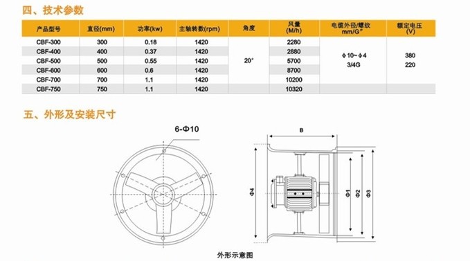 防爆轴流风机cbf-500,bfag-500带防爆合格证,大排量防爆排气扇