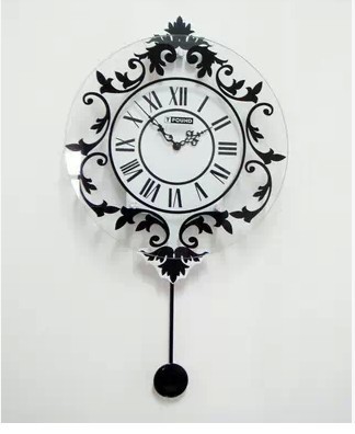 伙拼静音摇摆式天方达欧式摆钟/时尚创意个性客厅壁钟挂钟表