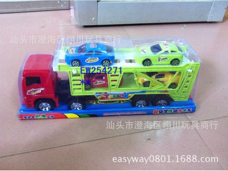 供应惯性拖头车四色混装 玩具惯性车
