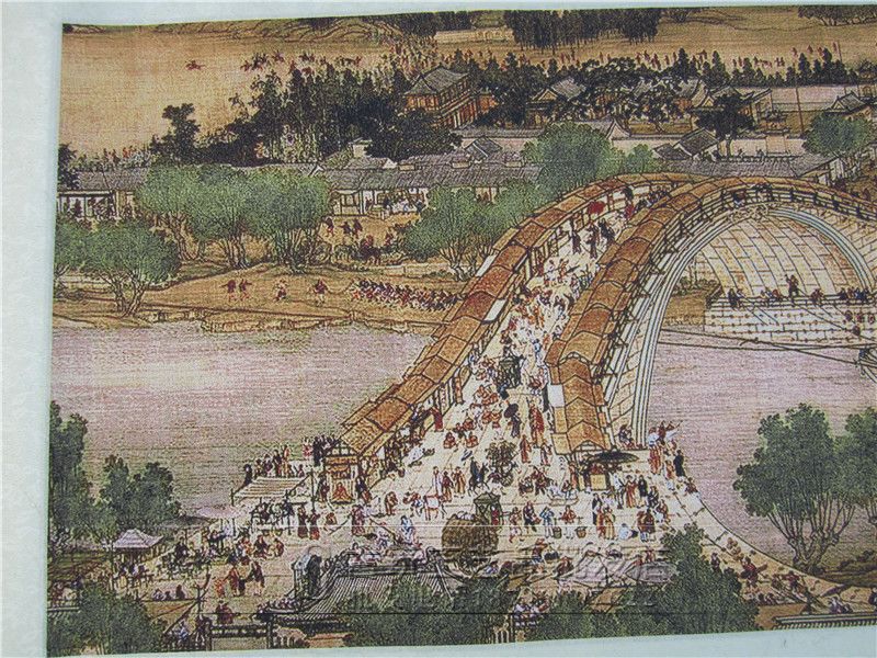 批发刺绣国画客厅装饰画苏绣成品中堂画横幅画织锦软裱清明上河图