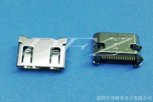 供应 MINI HDMI C Type 带柱母座 铜壳镀镍