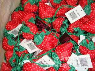 草莓礼品折叠袋 企事业单位节庆礼品布袋 超市创意环保购物袋