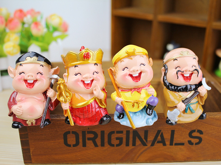 高档树脂工艺品批发 q版西游记师徒娃娃摆件 唐僧悟空可爱公仔
