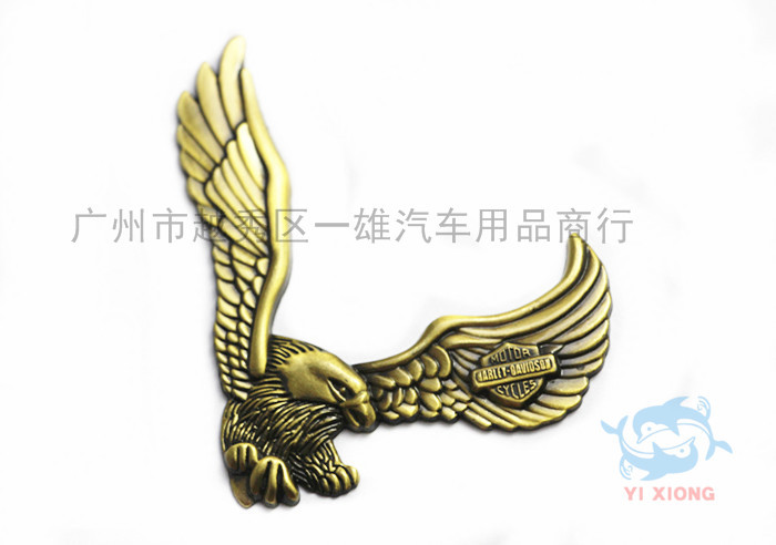 yixiong 哈雷老鹰金属车标 大鹏展翅鹰标 摩托文化车贴哈雷金属贴