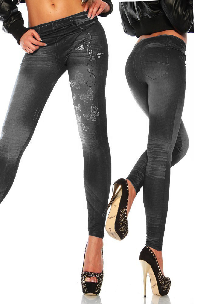 new womens denim look jeggings stretchy length ebay new womens denim look jeggings stretchy length ebay
