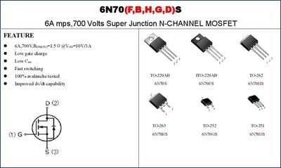 直销mosfet场效应管6n65g,4n65g,2n65d,8n65b,10n65b,12n65b