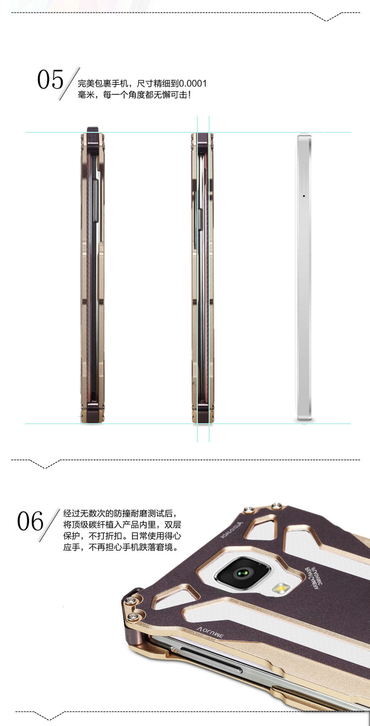 R-JUST GUNDAM Aerospace Aluminum Contrast Color Shockproof Metal Shell Outdoor Protection Case Xiaomi Mi 4/ Mi4