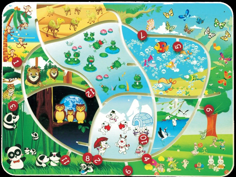 【早教幼儿园亲子园数字找动物墙面游戏儿童教