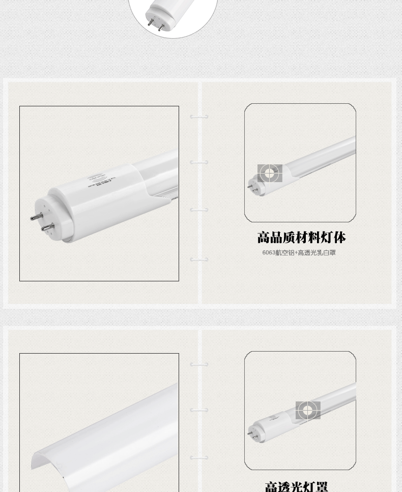 雷达感应LED日光灯细节说明