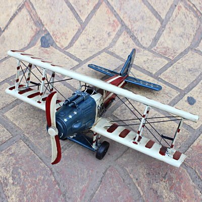 复古做旧飞机模型手工铁皮模型美国飞机送男孩创意礼品