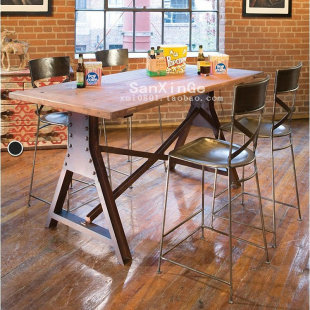 美式工业复古铁艺茶几 精致休闲家具  实木 书桌 办公桌 餐桌铁木