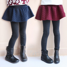 Trẻ em mới mặc cho bé gái mùa thu đông chất lượng Quần lửng dày phiên bản cotton Hàn Quốc cộng với quần lửng hai dây nhung giả Culottes