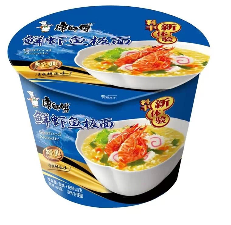 【【阿里超市】康师傅 鲜虾鱼板面100g\/桶 桶装