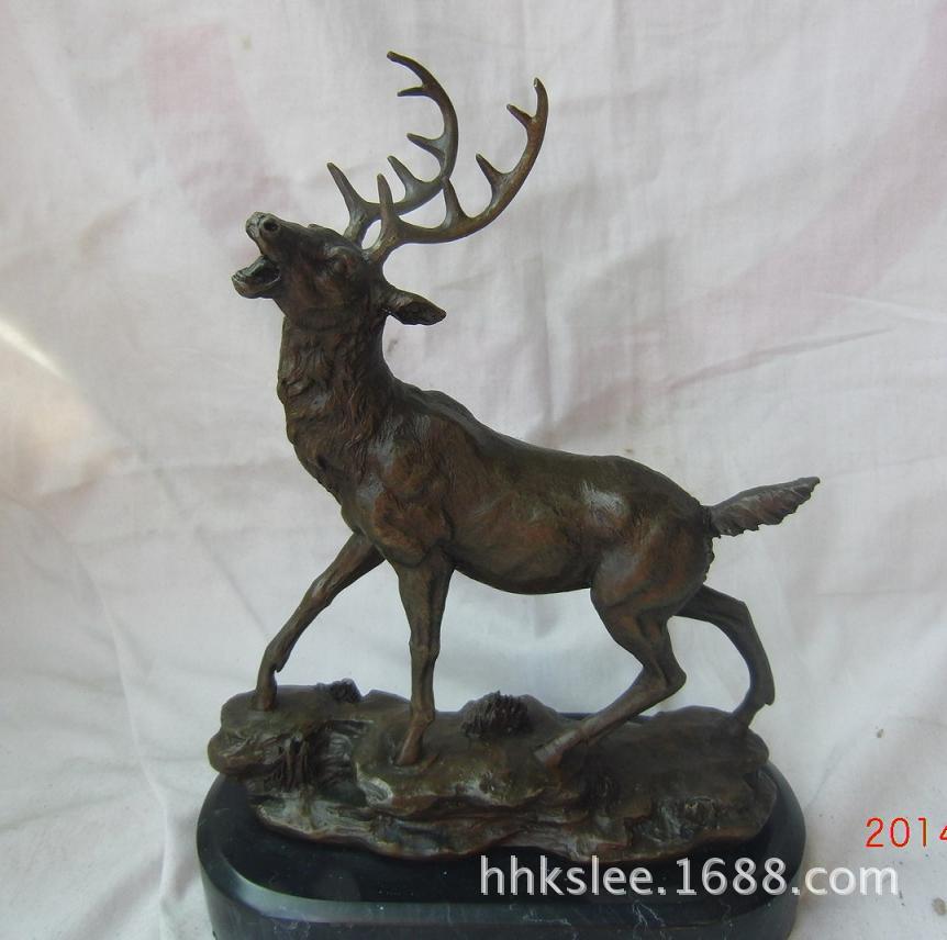 【铜鹿雕塑 动物铜雕 铜摆件 装饰雕塑 欧式动物