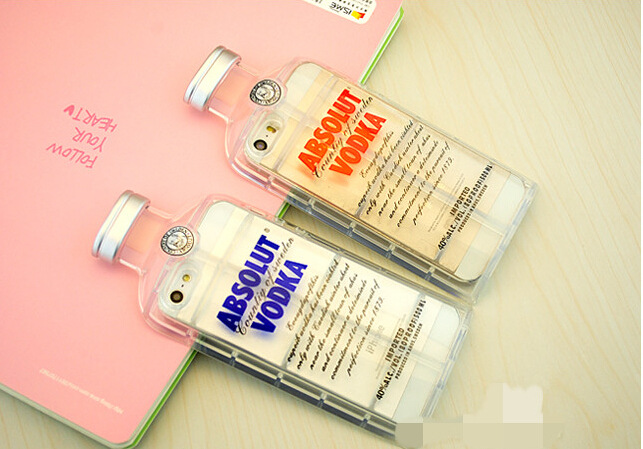 【最新款iphone5s手机壳透明伏特加酒瓶苹果5