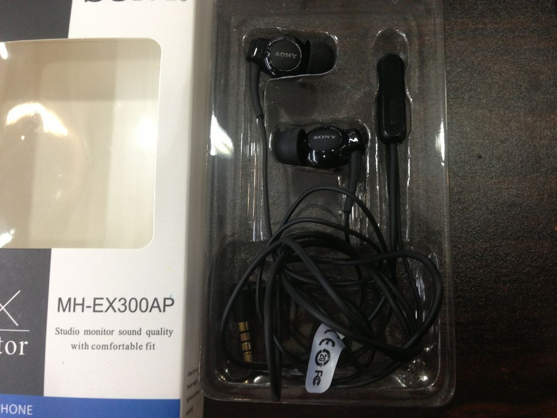 【索尼EX-300耳机 带盒子价格 手机线控耳机 