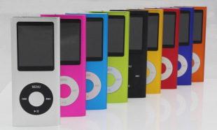 厂家批发彩屏平果MP4小瘦子超薄4代平果接口MP3播放器1.8寸屏