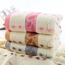 Bán buôn bông nhỏ khăn ô dày trẻ em khăn lớn 100g jacquard khăn tùy chỉnh LOGO Khăn trẻ em