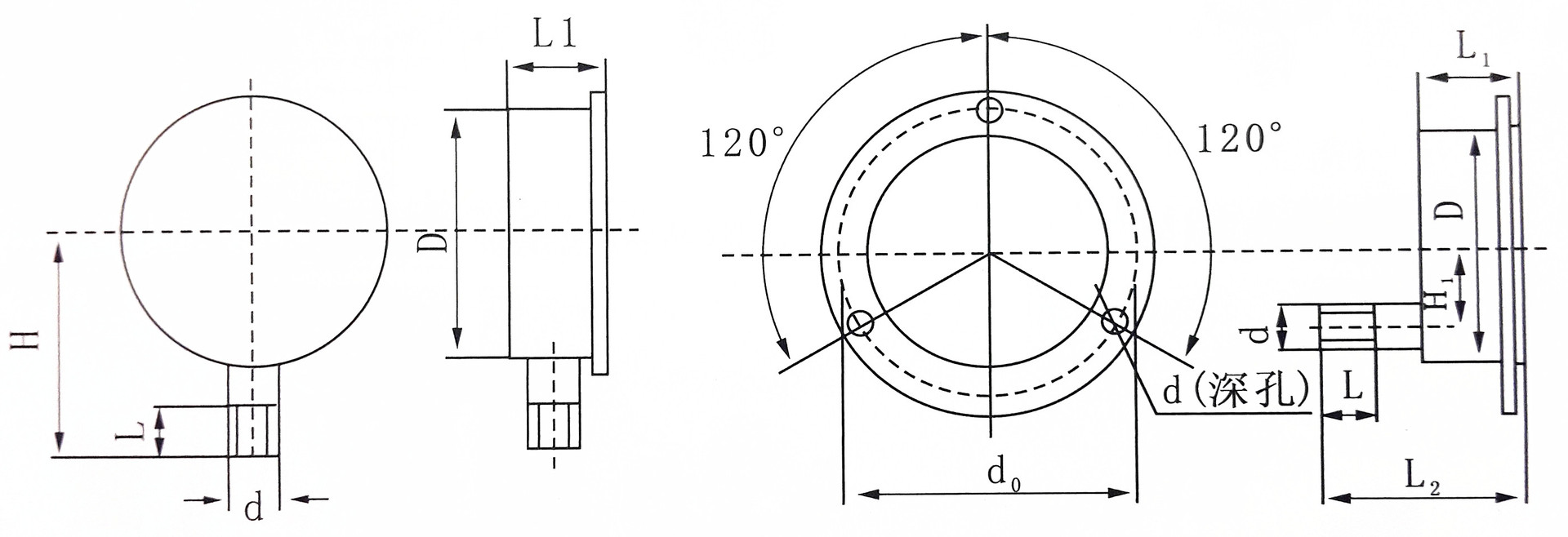 供应全不锈钢压力表y-100bf