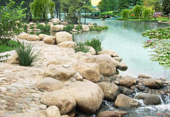 专业各种假山施工,大型河道驳岸,公园驳岸施工