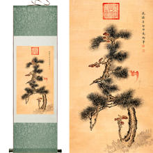 春寿 丝绸画 国画 卷轴画 客厅挂画 花鸟画 精品装饰挂画