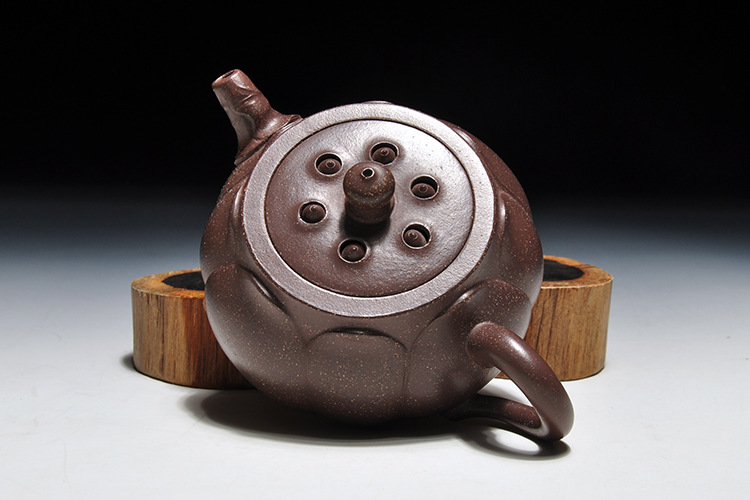 茗真 宜兴全手工名家紫砂壶正品凌燕琴茶壶/紫砂茶具/莲蓬壶260ml