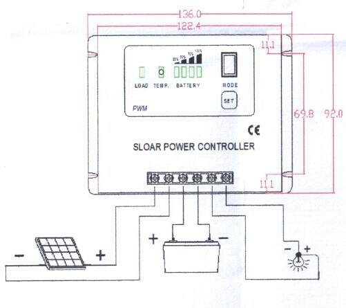 【小型太阳能市电互补控制器一体机 PWM充电