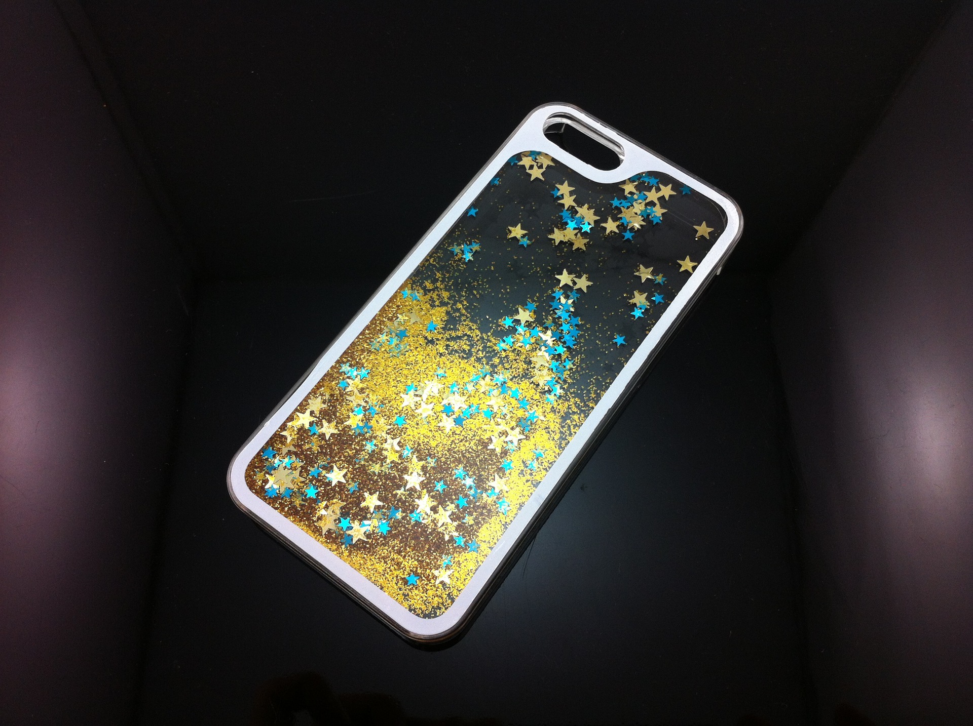 【星星流沙iPhone5S透明液体手机壳苹果4S创