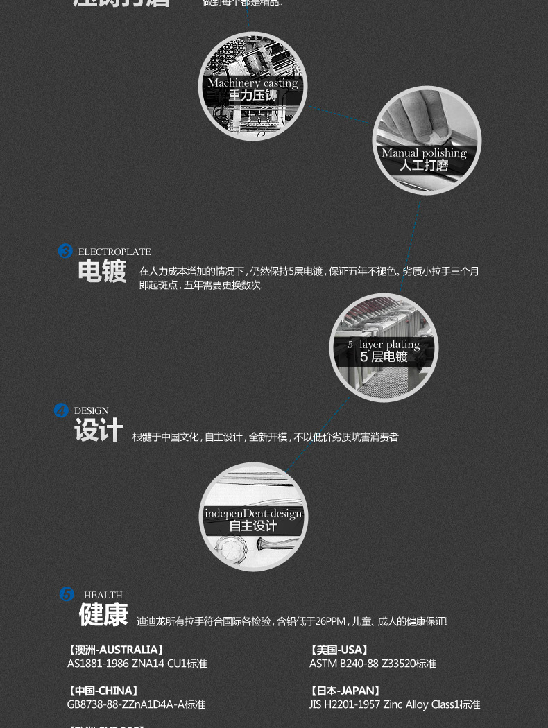 锌合金小拉手，仿古小拉手