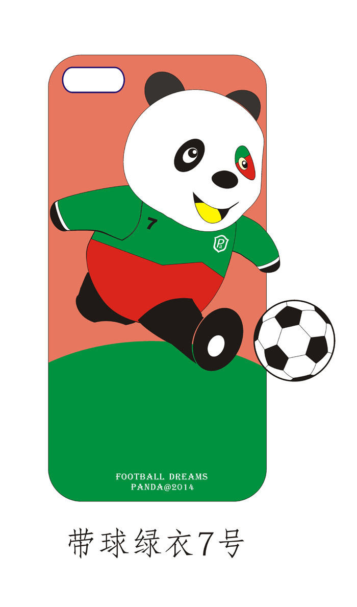 【一件代发 新款足球熊猫 iPhone5\/5S手机壳 香