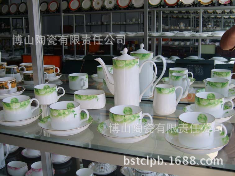 供应山东淄博陶瓷茶具高档茶具骨质瓷茶具15头直通壶茶具淄博陶瓷