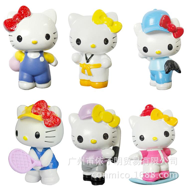 6款hello kitty公仔凯蒂猫手办kt猫玩具运动kitty猫摆件生活场景图片