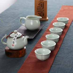 陶瓷茶具批发特价  汝瓷如意茶具套装  玉叶茶杯 汝窑世家精品