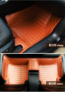 棕色压痕汽车脚垫厂家定制专车专用XPE汽车脚垫立体皮革汽车脚垫