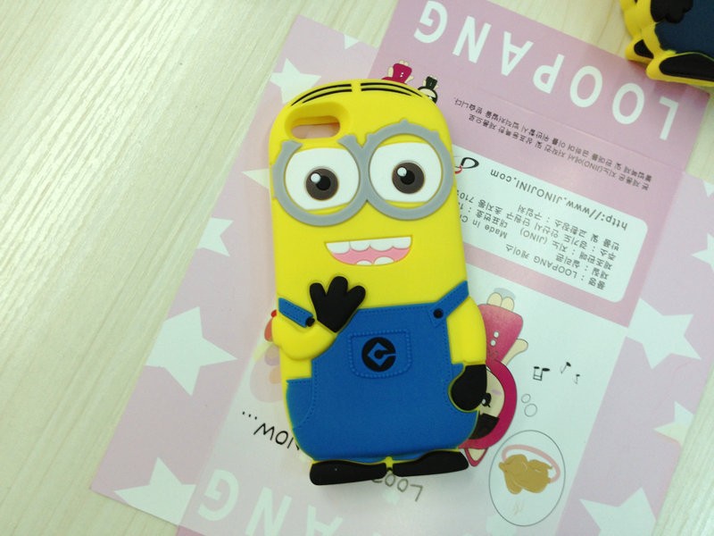 立体小黄人苹果 iphone5/5s手机壳 超级神偷奶爸卡通硅胶保护套